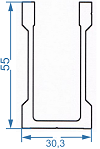 Профіль для кріплень 30.3x55 Анод