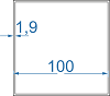 Алюмінієва труба квадратна 100x100x1,9 б.п.