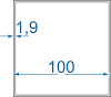 Алюмінієва труба квадратна 100x100x1.9 б.п.