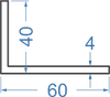 Алюмінієвий кутник різносторонній 60x40x4 б.п.