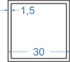 Алюмінієва труба квадратна 30x30x1.5 б.п.