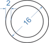 Алюмінієва труба кругла ø 16x2 мм Анод