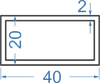 Алюмінієва труба прямокутна 40x20x2 Анод