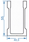 Профіль для кріплень 40.3x55 Анод