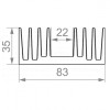 Алюмінієвий радіаторний профіль 83x35 б.п.