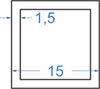 Алюмінієва труба квадратна 15x15x1.5 Анод