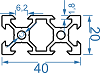 Алюмінієвий верстатний профіль 20x40 V-подібний