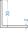 Алюмінієвий кутник рівносторонній 30x30x2 б.п.