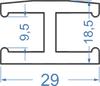Алюмінієвий рамковий профіль 29x18.5 Анод