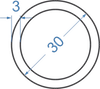 Алюмінієва труба кругла ø 30x3 мм Анод