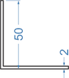 Алюмінієвий кутник рівносторонній 50x50x2 б.п.