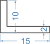 Алюмінієвий кутник різносторонній 15x10x2 б.п.