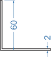 Алюмінієвий кутник рівносторонній 60x60x2 Анод