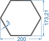Алюмінієва труба шестигранна 200x173.21 Анод