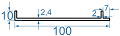 Алюмінієвий кутник різносторонній 100x10x2.4 Анод