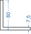 Алюмінієвий кутник рівносторонній 80x80x7.5 б.п.