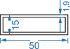 Алюмінієва труба прямокутна 50x15x1.9 б.п. 6082