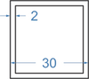 Алюмінієва труба квадратна 30x30x2 Анод