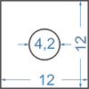 Алюмінієвий пруток квадратний 12x12 Анод