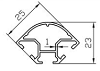 Алюмінієвий профіль 25x23 Анод