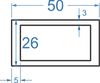 Алюмінієва труба прямокутна 50x26x3x5 Анод