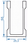 Профіль для кріплень 25.3x55 Анод