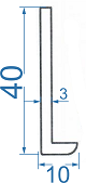 Алюмінієвий кутник різносторонній 40x10x3 Анод