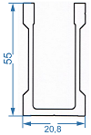 Профіль для кріплень 20.8x55 Анод