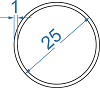 Алюмінієва труба кругла ø 25x1 мм б.п.