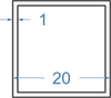 Алюмінієва труба квадратна 20x20x1 Анод