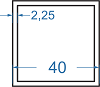 Алюмінієва труба квадратна 40x40x2.25 б.п.