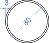 Алюмінієва труба кругла ø 80x3 мм Анод