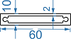 Алюмінієва труба прямокутна 60x10x2 б.п. 6082