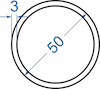 Алюмінієва труба кругла ø 50x3 мм б.п.