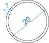 Алюмінієва труба кругла ø 20x1 мм Анод