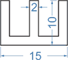 Алюмінієвий Ш-профіль 15x10 б.п.