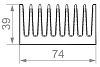 Алюмінієвий радіаторний профіль 74x39 б.п.