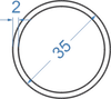 Алюмінієва труба кругла ø 35x2 мм Анод