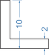 Алюмінієвий кутник рівносторонній 10x10x2