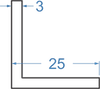 Алюмінієвий кутник рівносторонній 25x25x3 б.п.