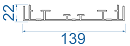 Алюмінієвий профіль для лайтбоксів 139x22 б.п.