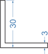 Алюмінієвий кутник рівносторонній 30x30x3 б.п.