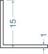 Алюмінієвий кутник рівносторонній 15x15x1 Анод