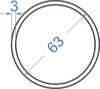 Алюмінієва труба кругла ø 63x3 мм Анод