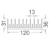 Алюмінієвий радіаторний профіль 120x36 б.п.