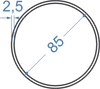 Алюмінієва труба кругла ø 85x2.5 мм б.п.