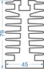 Алюмінієвий радіаторний профіль 79x45 б.п.