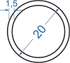 Алюмінієва труба кругла ø 20x1.5 мм Анод