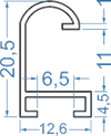 Алюмінієвий рамковий профіль 12.6x20.5 б.п.
