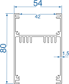 Алюмінієвий світлодіодний профіль 80x54 Анод